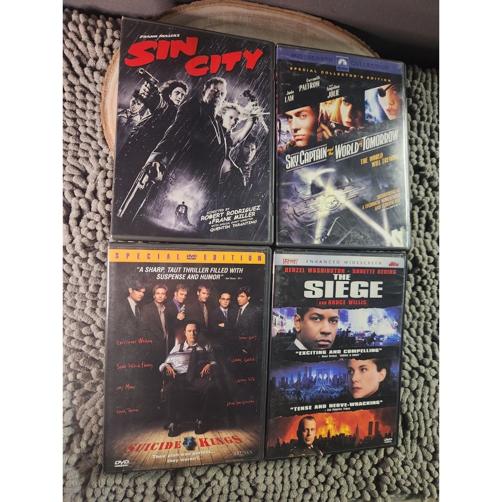 DVD Lot (4) Action Dvds~ Sin City-The Seige-Suicide Kings-Sky Captain & The ...